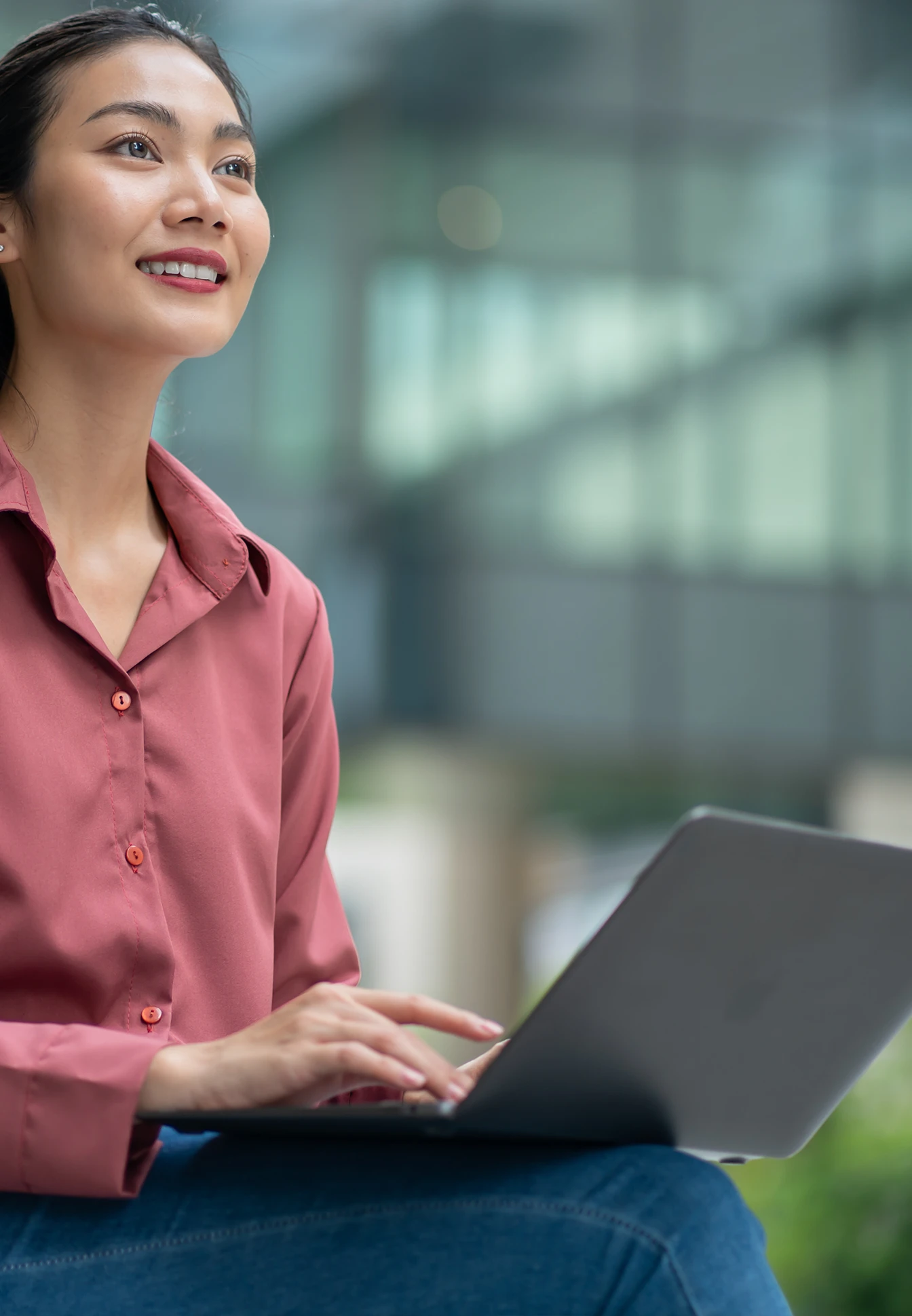 Person working on a laptop 