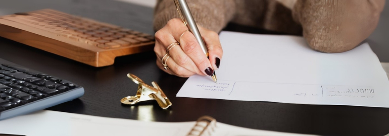 An employee noting down tips to answer common job interview questions